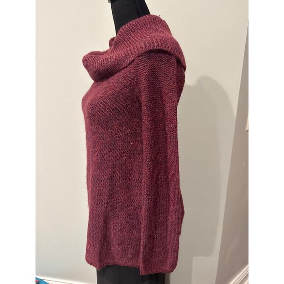 ModCloth Playing it Cowl Tunic Sweater Metallic Purple Burgundy XS NWT - Picture 3 of 8